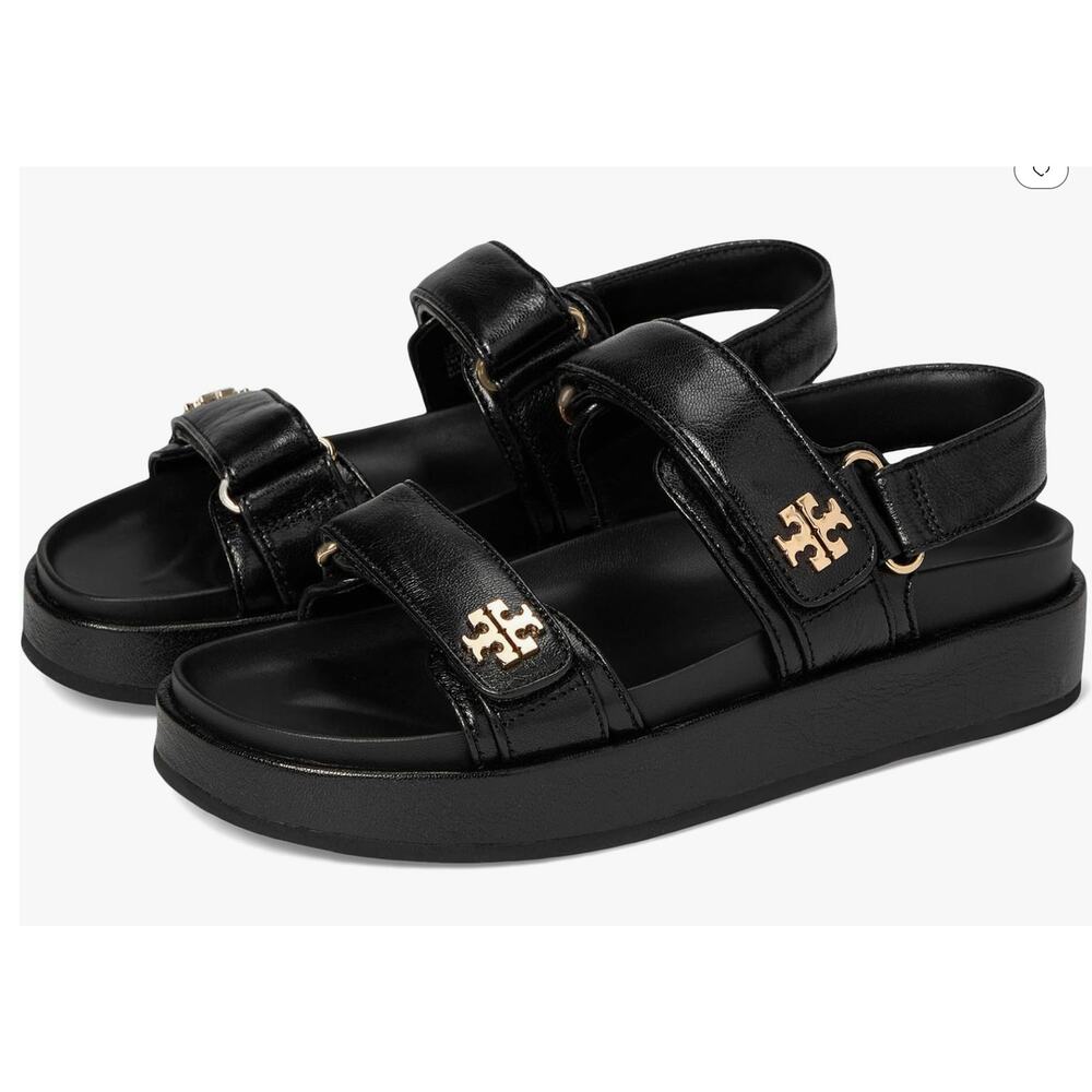 Tory Burch Black and Gold Flats